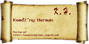 Kemény Herman névjegykártya
