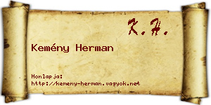 Kemény Herman névjegykártya